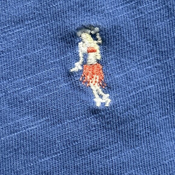 Tommy Hilfiger Men Polo XL Blue Slim Fit Short Sleeve Hula Girl Embroidered - Picture 2 of 6